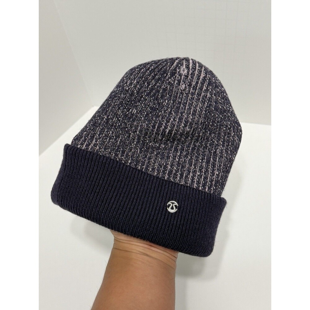Lululemon Ribbed Merino Wool Purple Beanie Hat Warm Cozy Athletic Winter OS